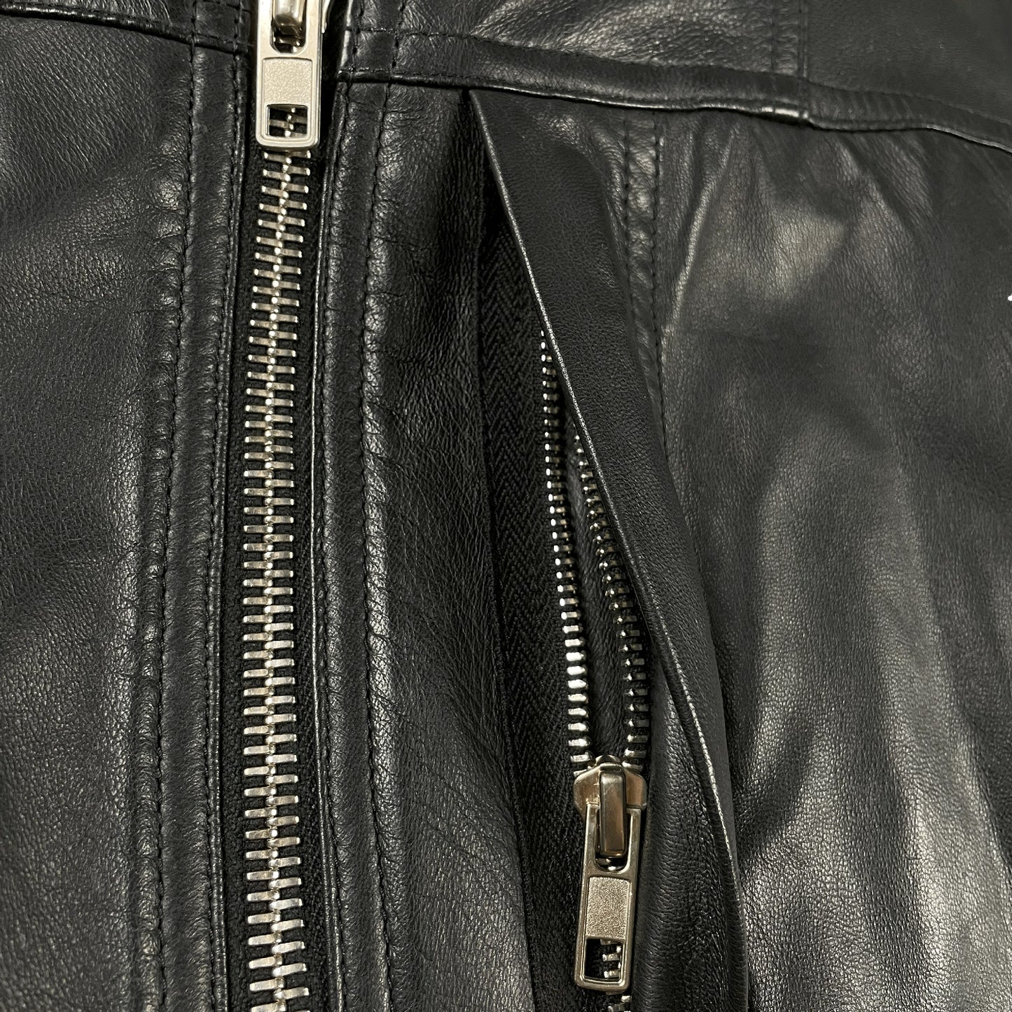 Lamb Leather Panel Biker Jacket