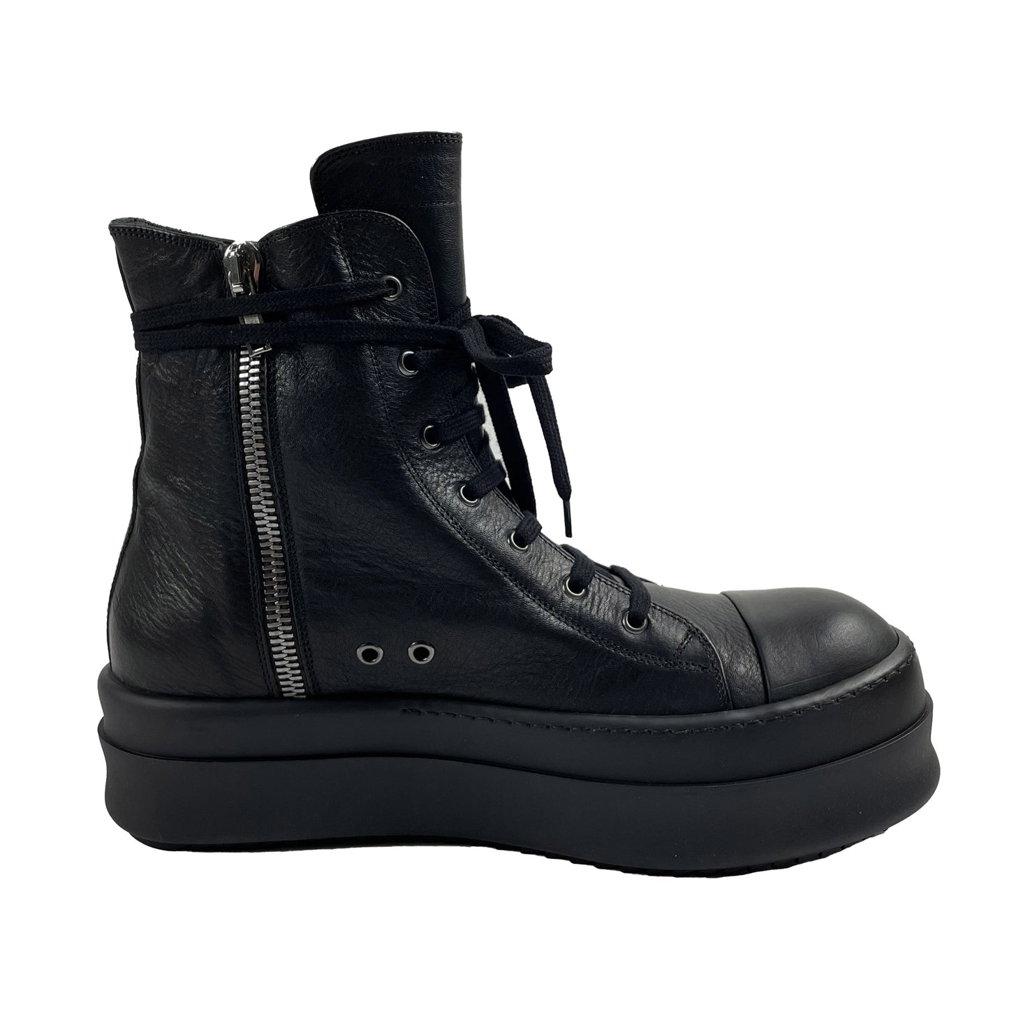 Black Leather Mega Bumper Sneakers