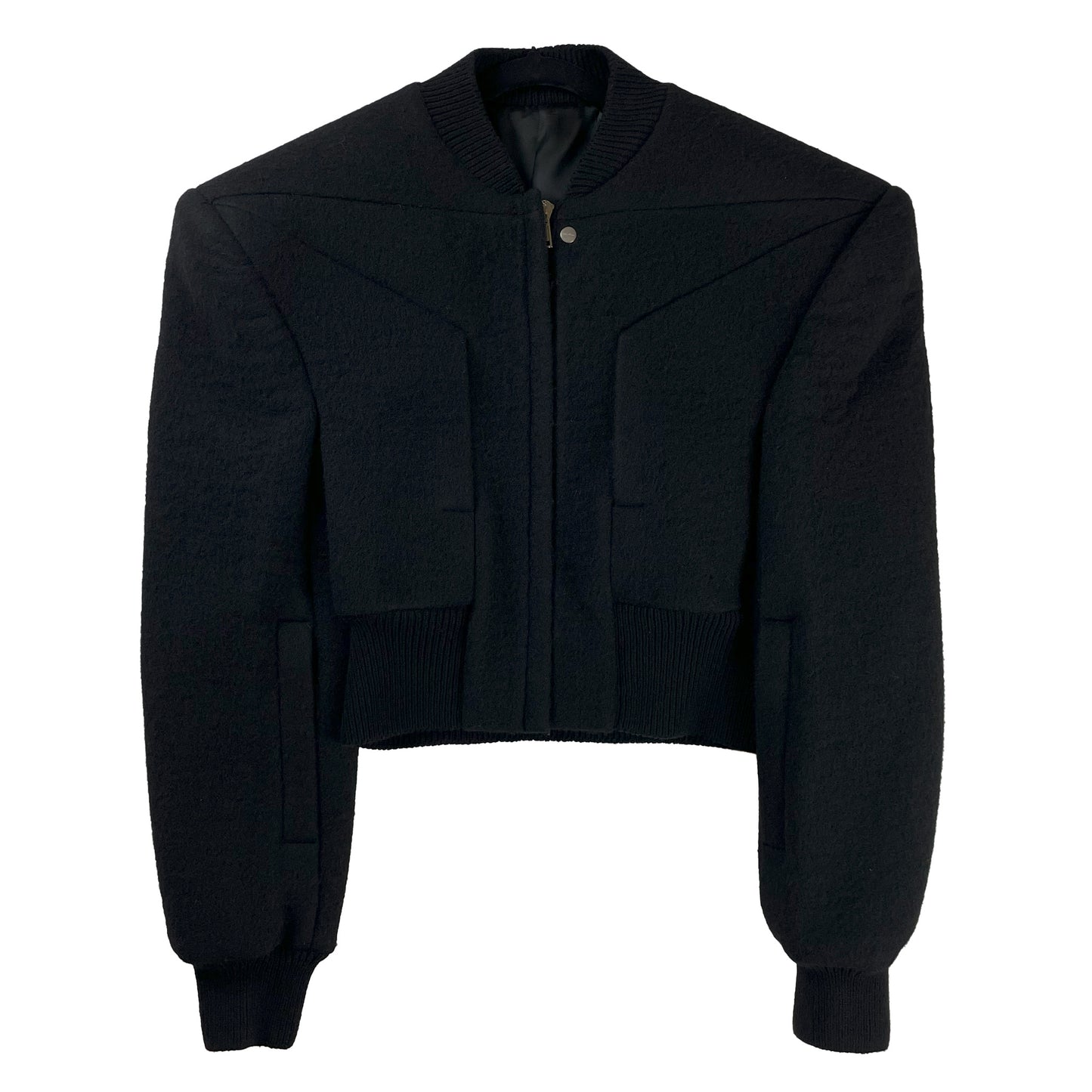 Runway Felted Wool EDFU Flight Jacket - Black