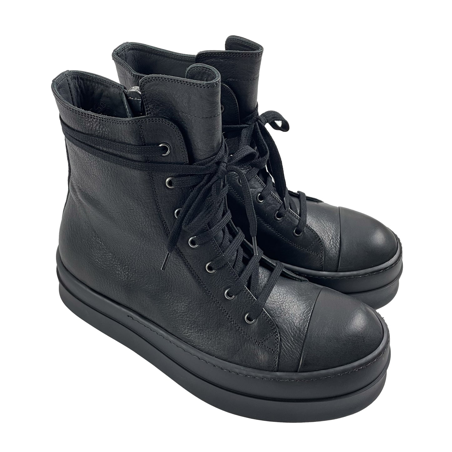 Black Leather Mega Bumper Sneakers