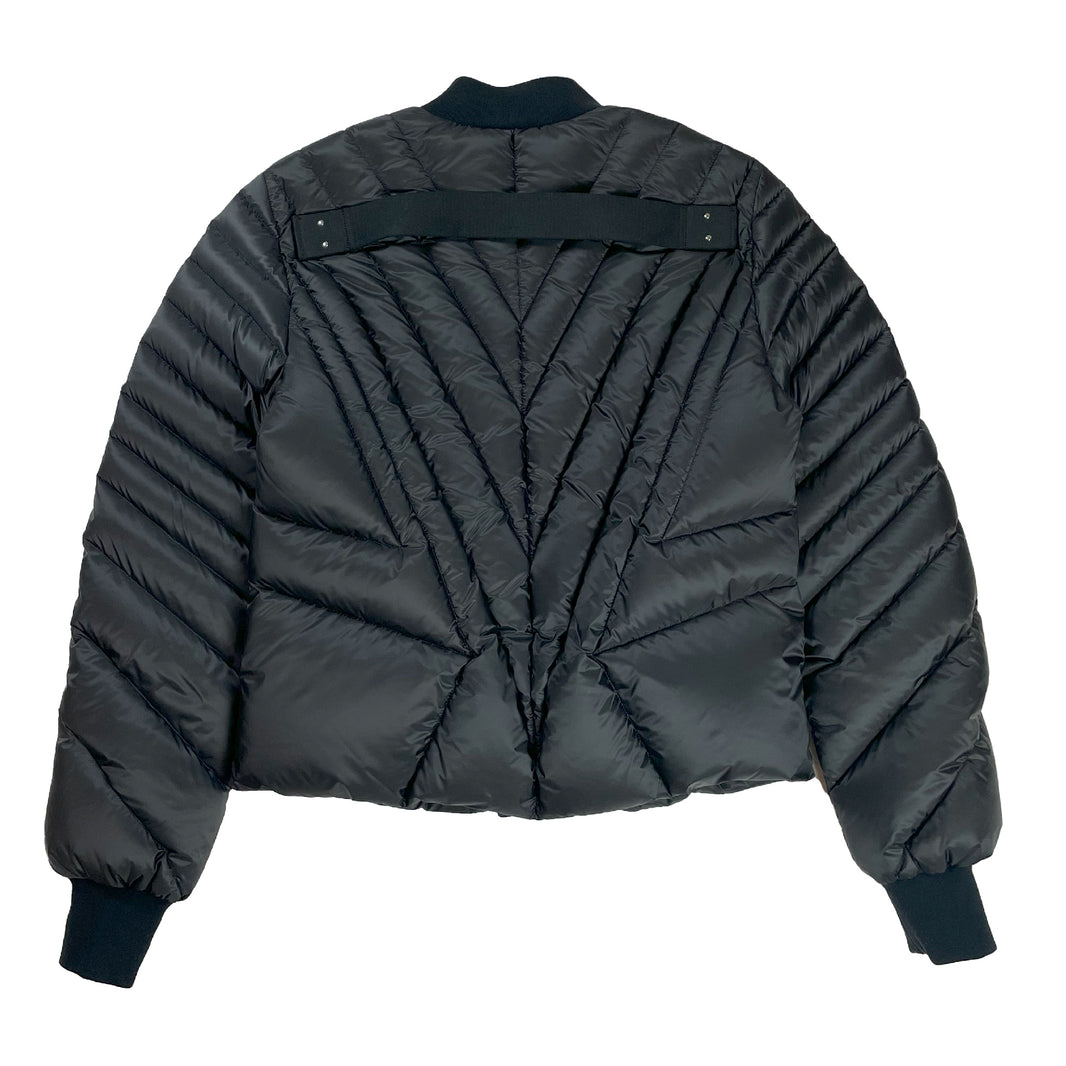 Rick Owens Moncler Radiance Flight Jacket Black Duvet Sterling Silver Hardware