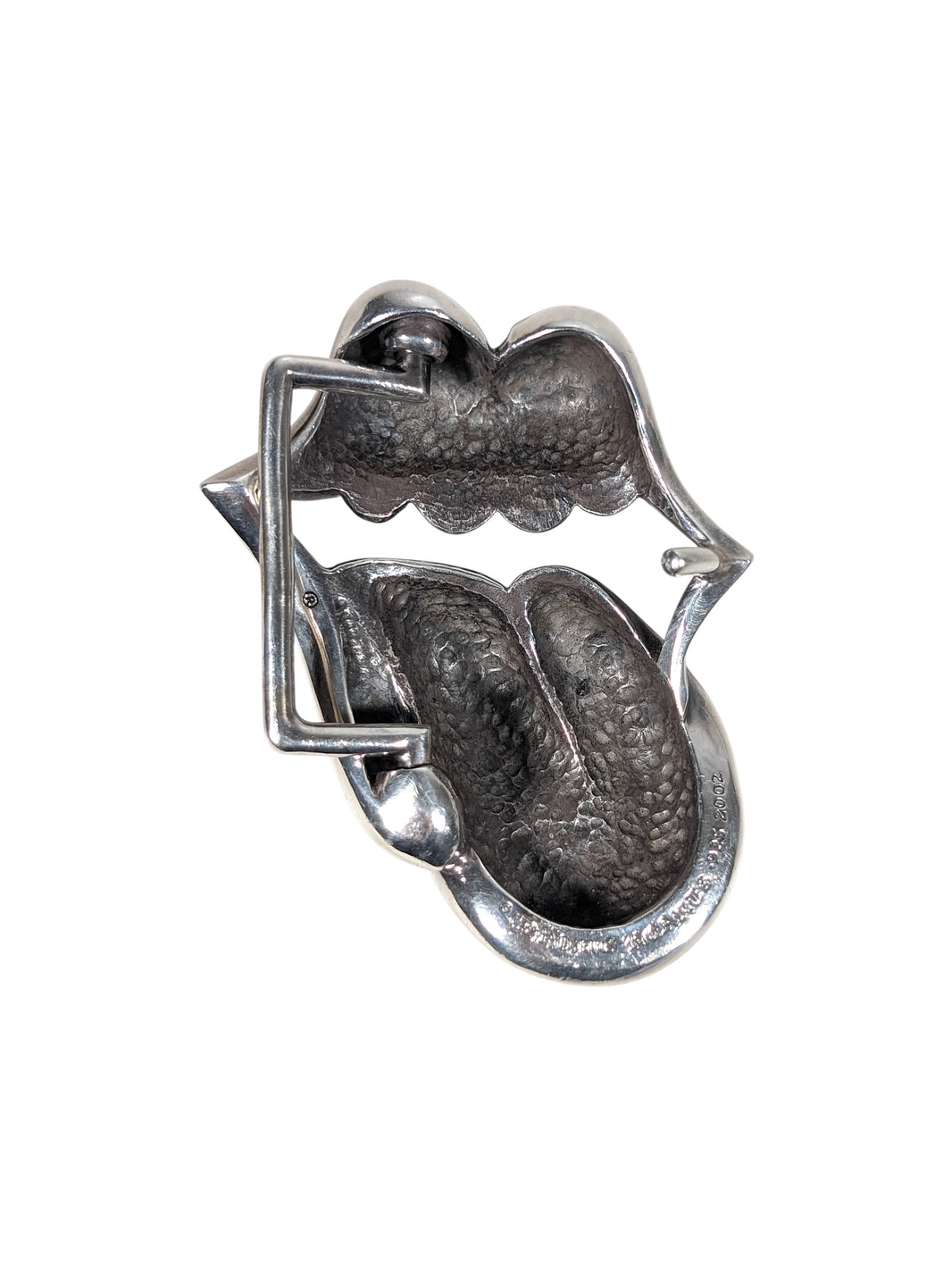 chrome hearts rolling stones belt buckle sterling silver 925 lip tongue rare collectible jewelry