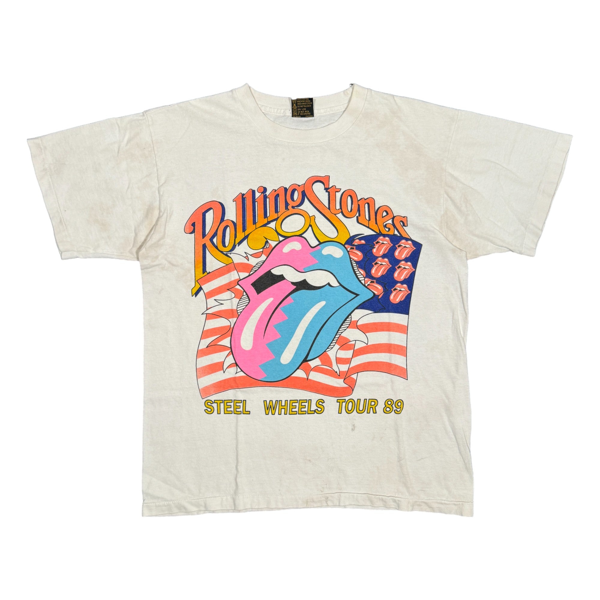 Vintage T-Shirt Rolling Stones 1989 Steel Wheels Tour Band - YP