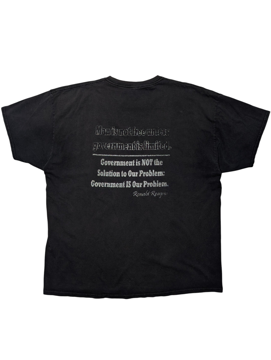 Vintage 90s Ronald Reagan Old School Political Quote T-Shirt Sterling Silver Hardware