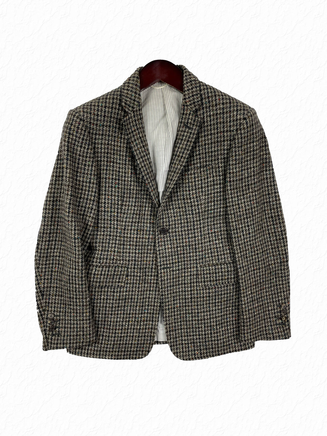 Thom Browne houndstooth tweed sport coat in multi speckle wool