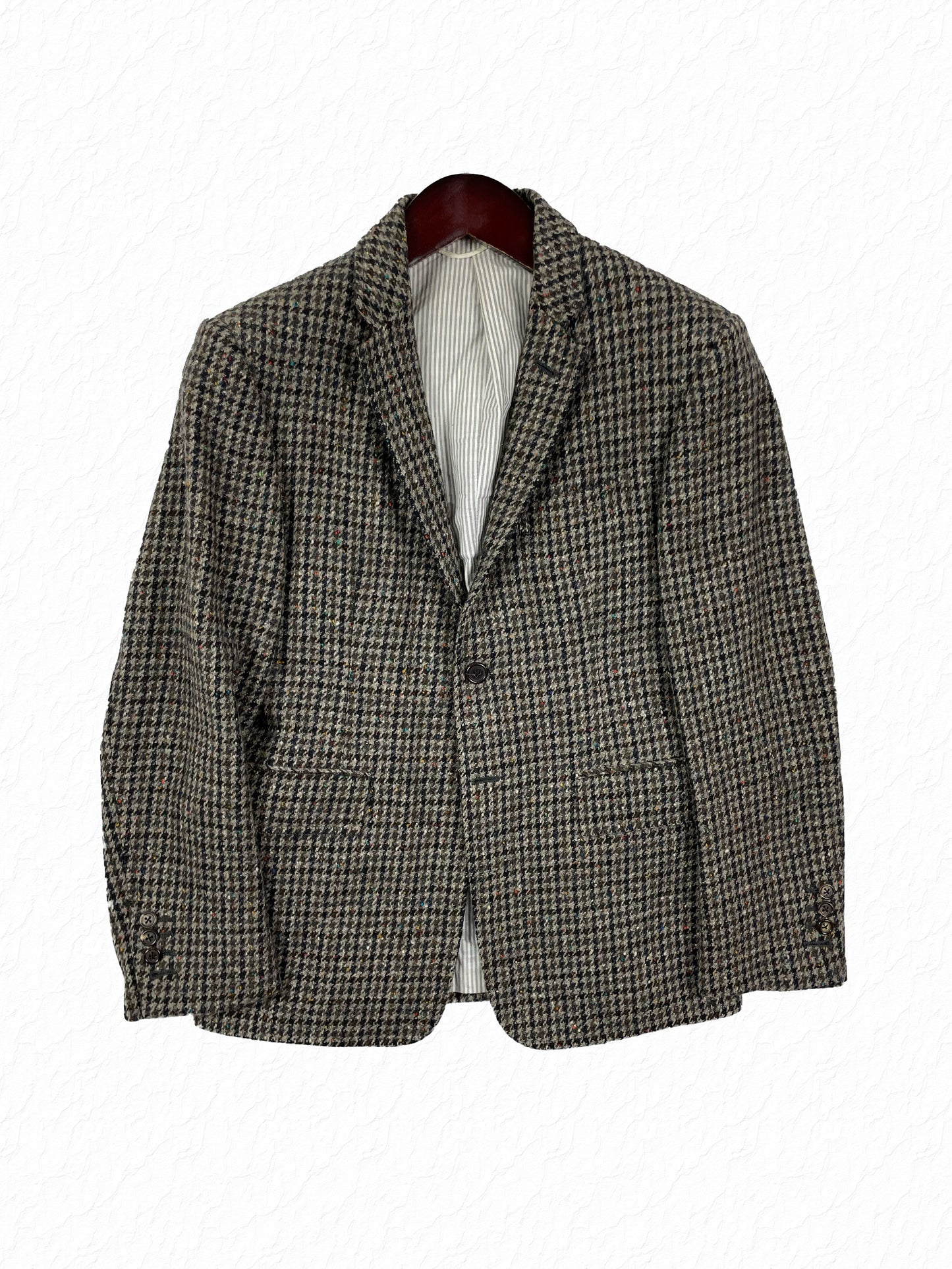 Thom Browne houndstooth tweed sport coat in multi speckle wool