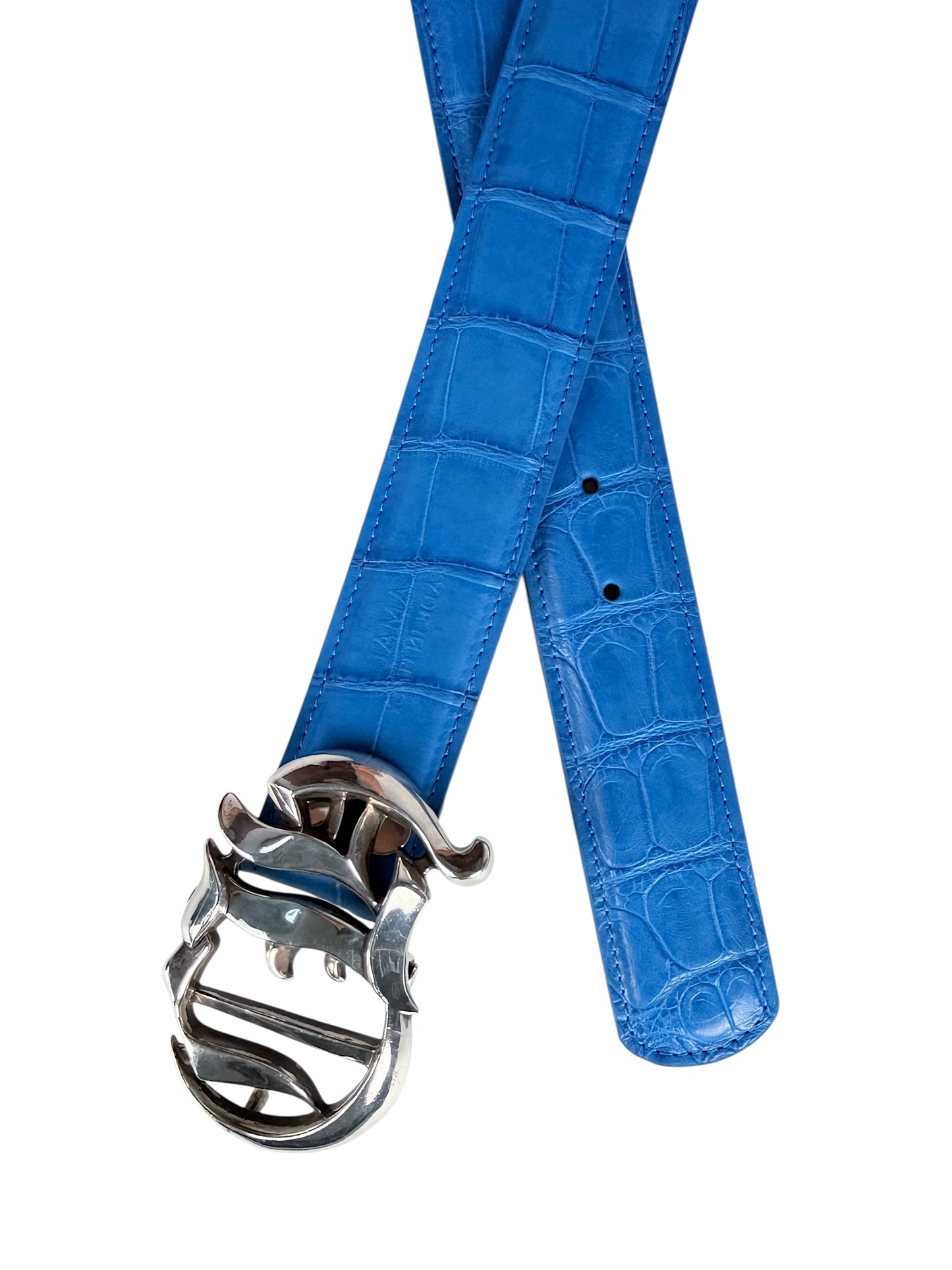 AMAL V2 belt strap shown with Chrome Hearts oval cross buckle