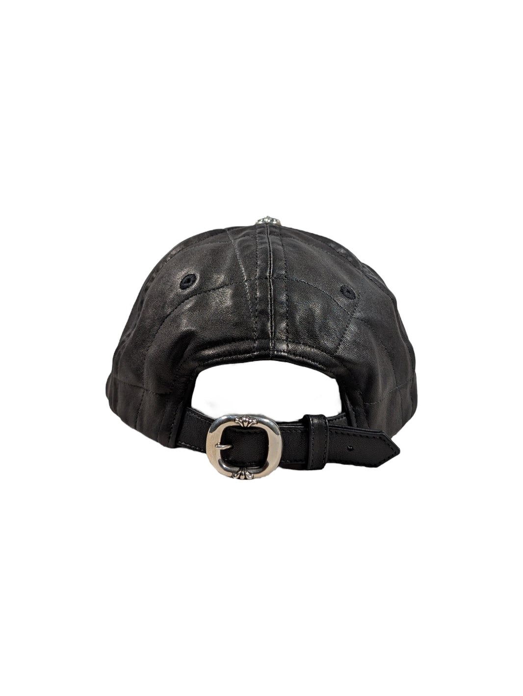 chrome hearts spiderweb trucker hat silver cross patch leather black gunslinger collectible fashion