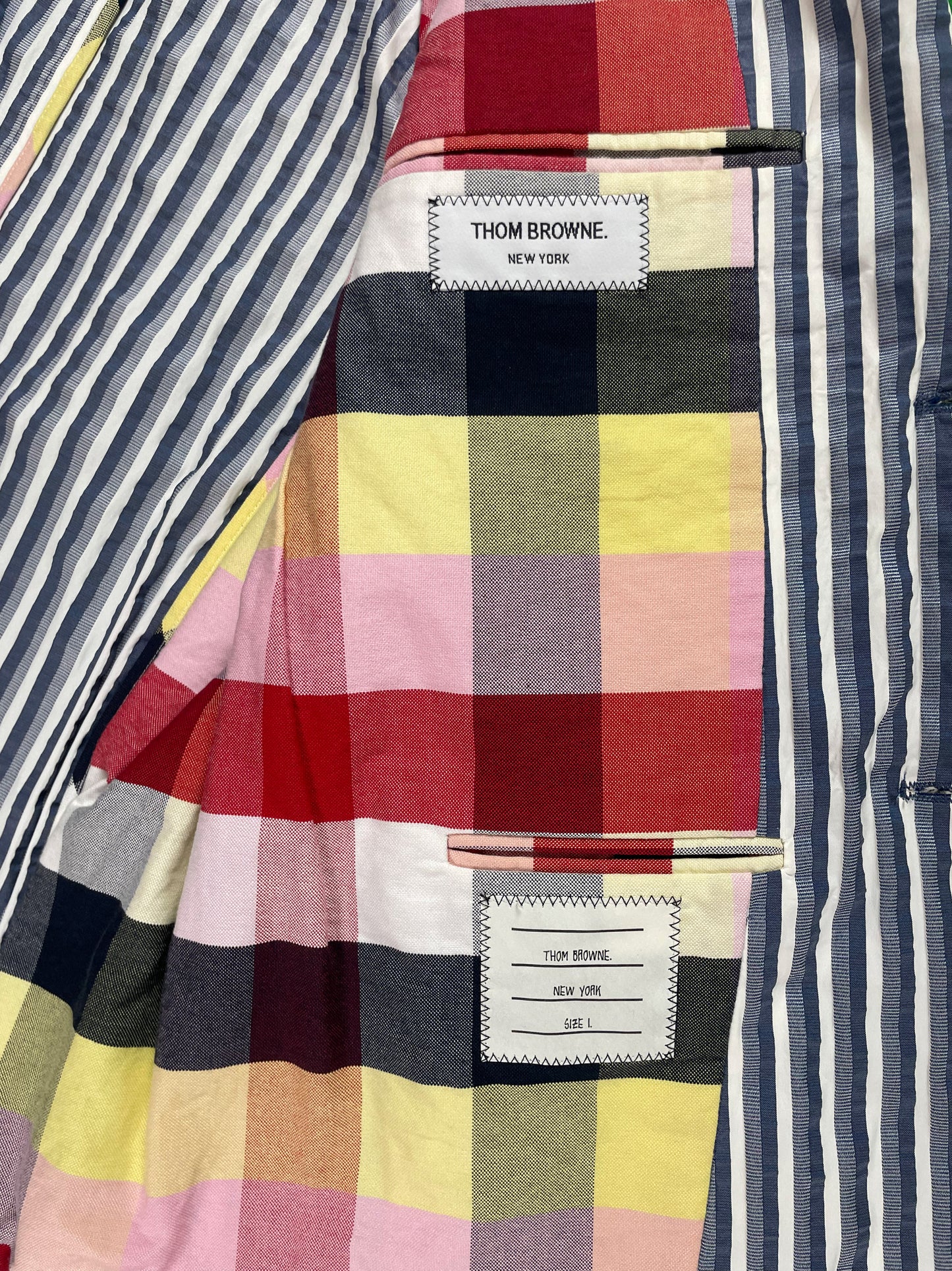 Thom Browne New York label inside Spring 2011 madras lined sack jacket