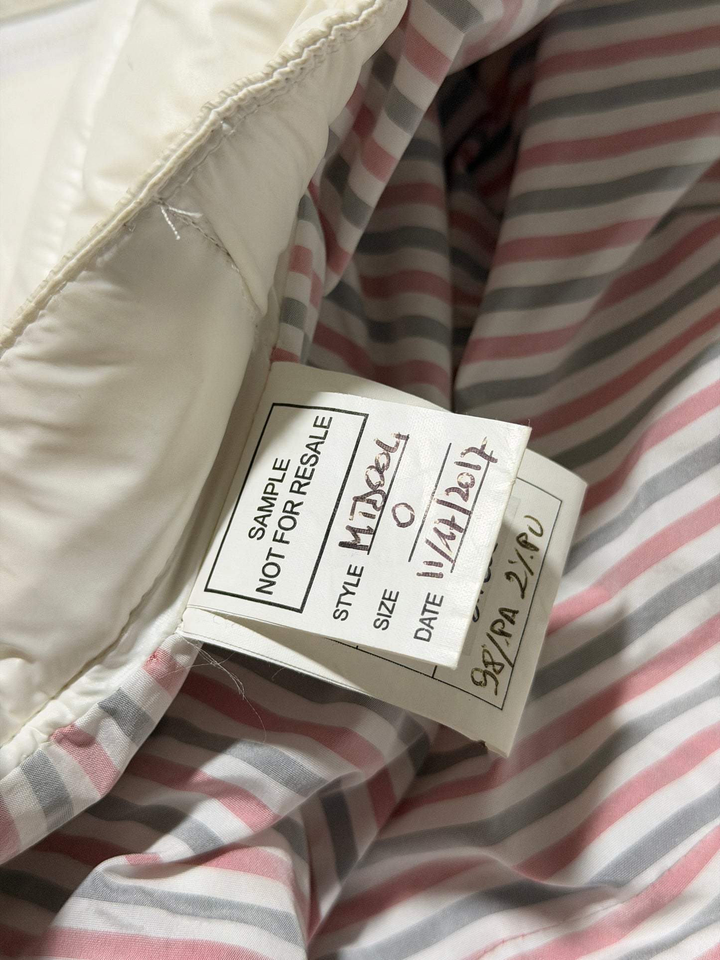 Thom Browne 1/1 Sample Quilted Ski Pants White Nylon 4-Bar