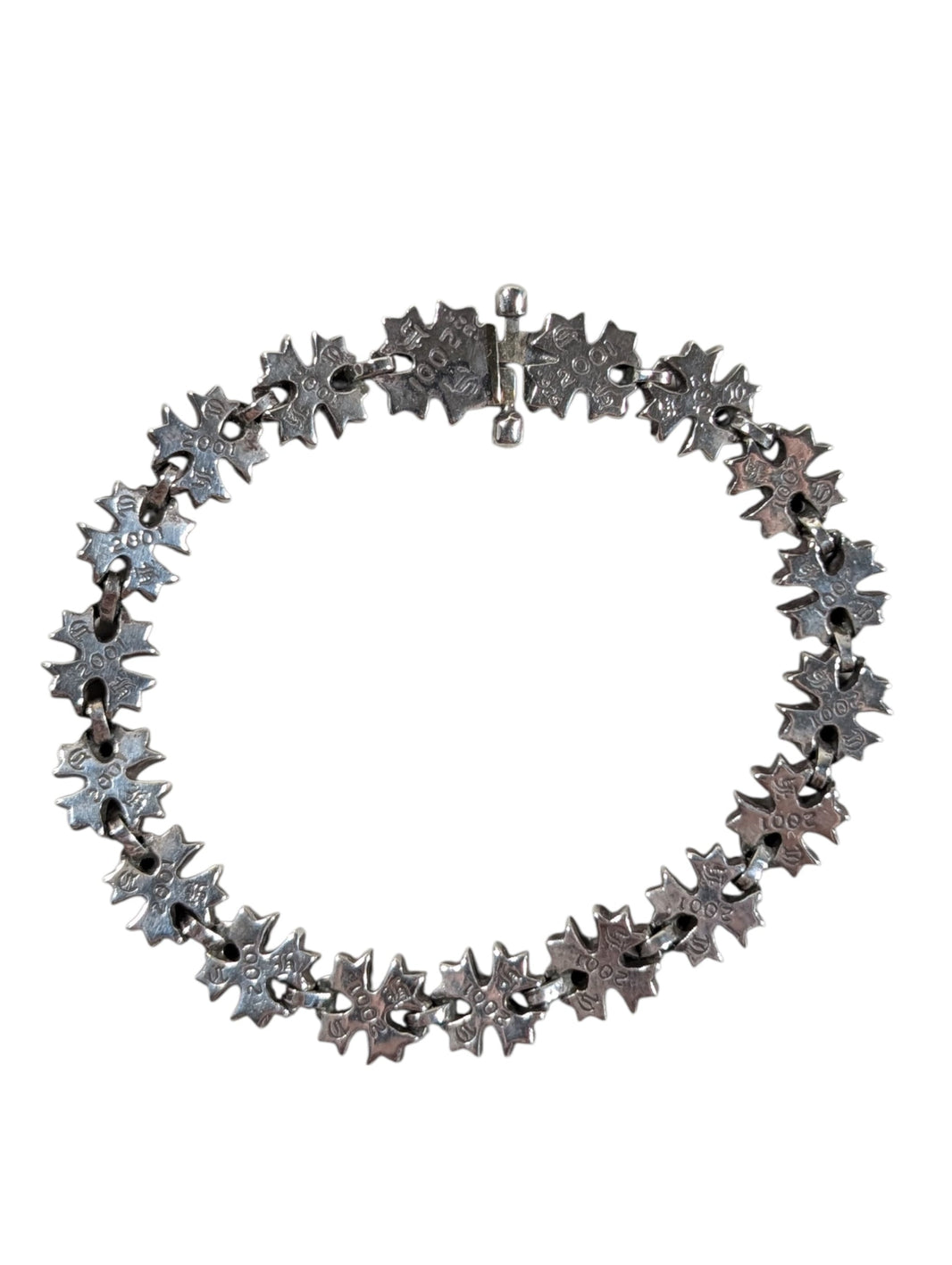 chrome hearts tiny ch plus bracelet back view sterling silver 925 blue sapphire collectible