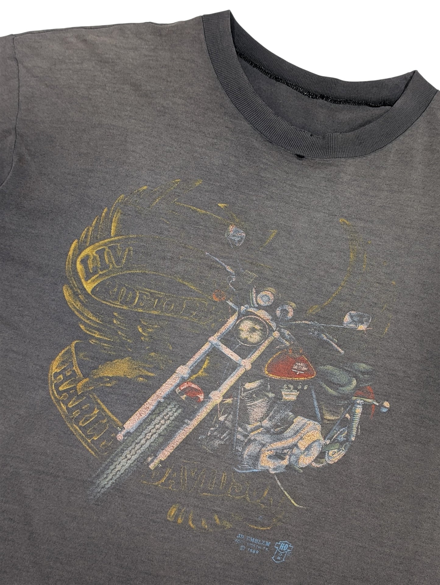 80s Sun Fade Harley Davidson Chopper T-Shirt