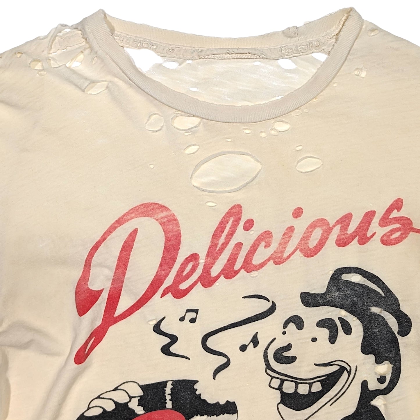 Original 80s Distressed Delicious Vinyl Logo Faded T-Shirt
