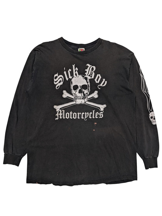 Vintage 90s Sick Boy Motorcycles Long Sleeve T-Shirt Authentic T-Shirts