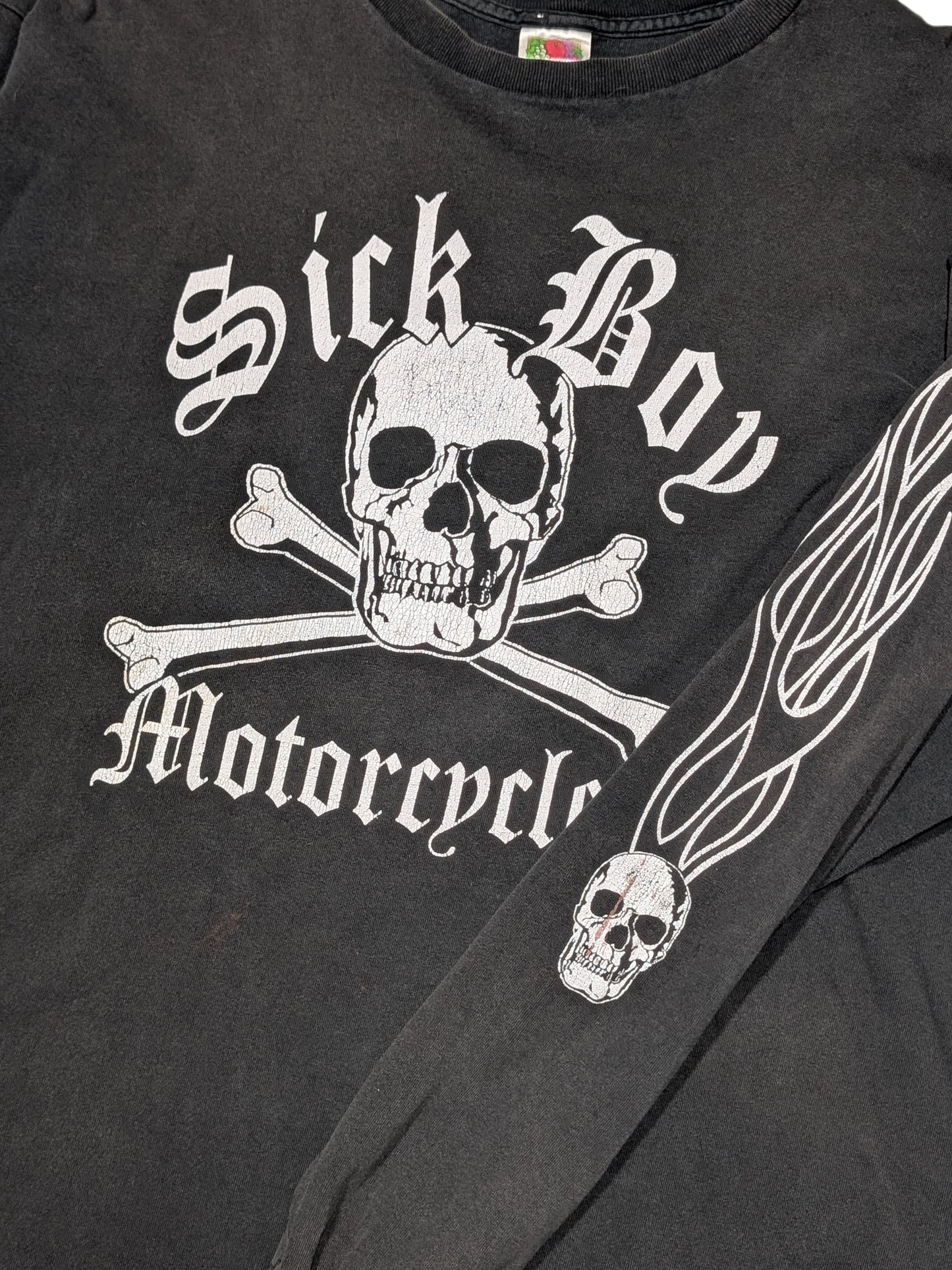 90s Vintage Sick Boy Motorcycles Long Sleeve T-Shirt