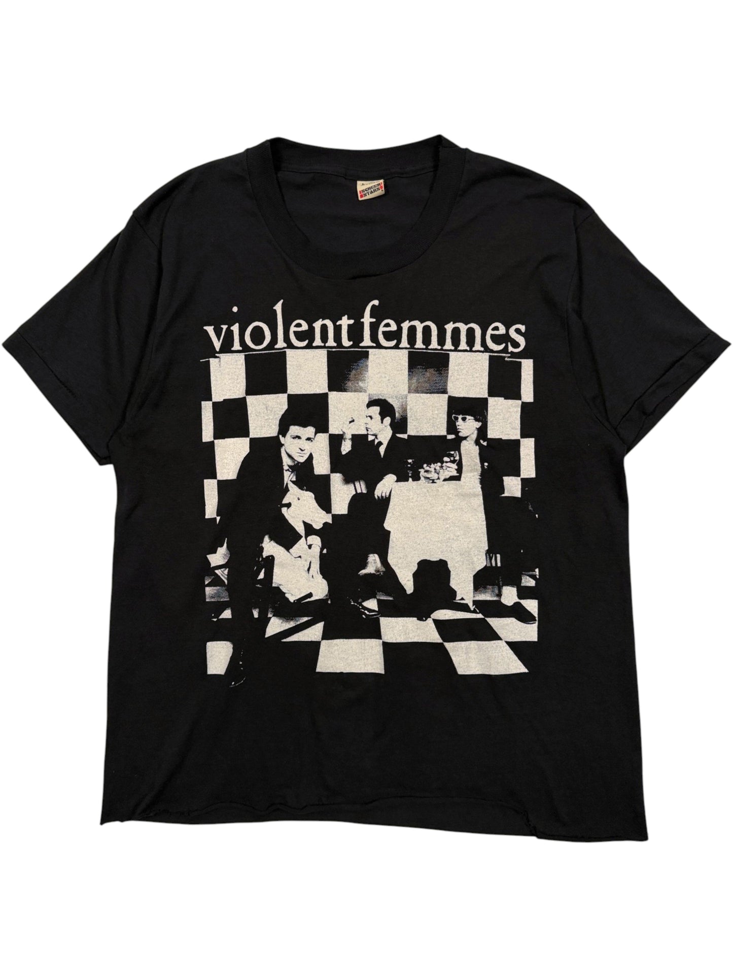 Violent Femmes vintage 90s band t-shirt black checkerboard photo graphic