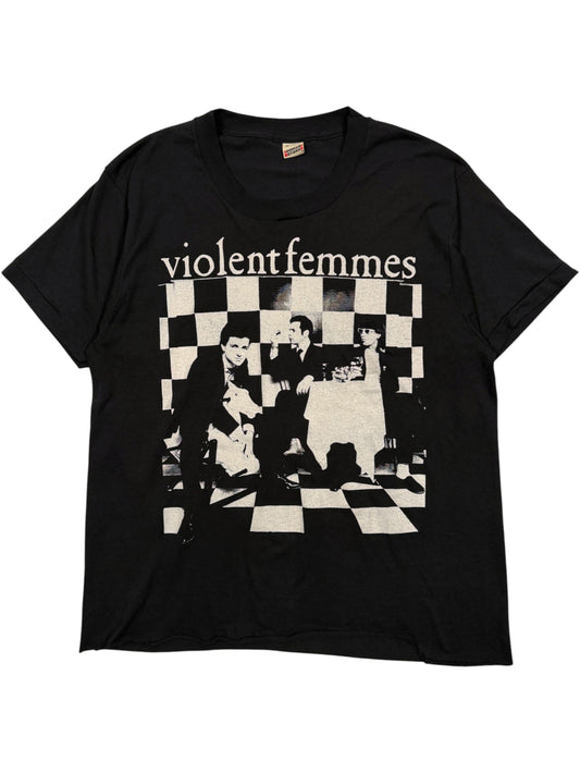 Violent Femmes vintage 90s band t-shirt black checkerboard photo graphic