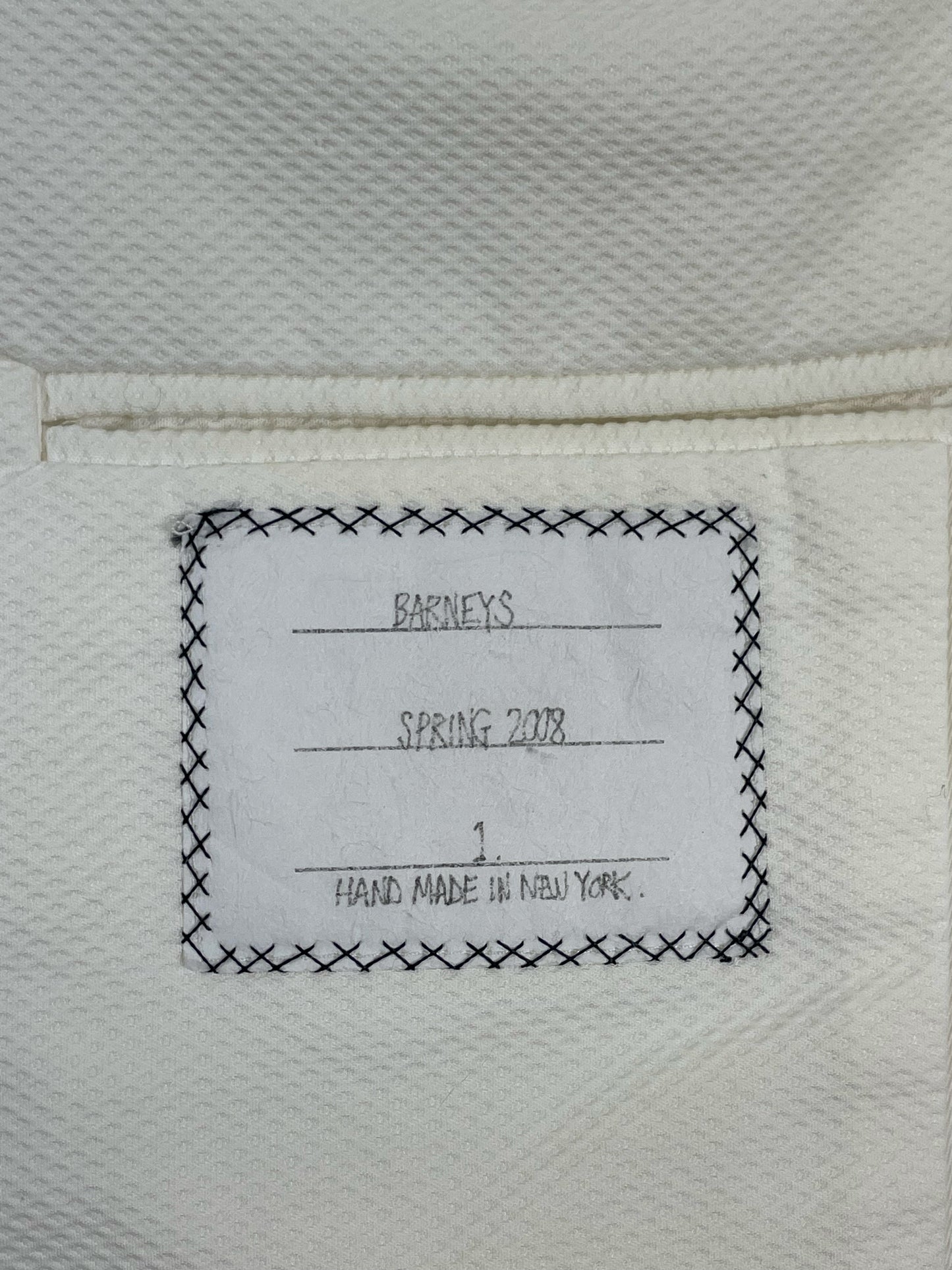 Barneys Spring 2008 Thom Browne Handmade White Cotton Blazer