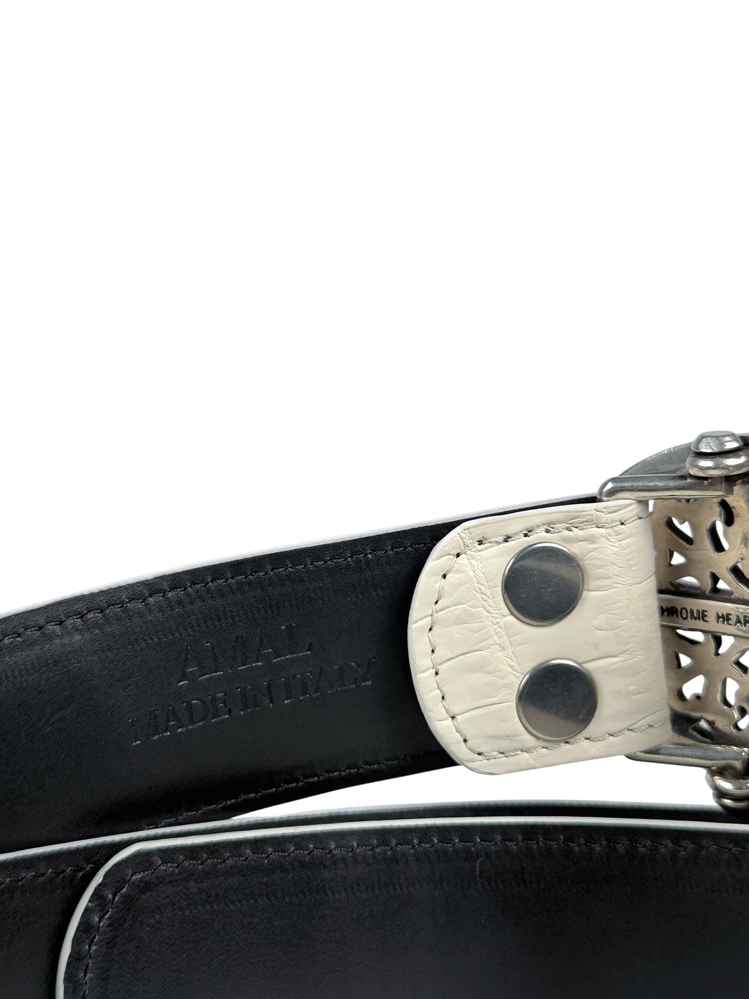 AMAL matte white crocodile belt strap V2 exotic leather
