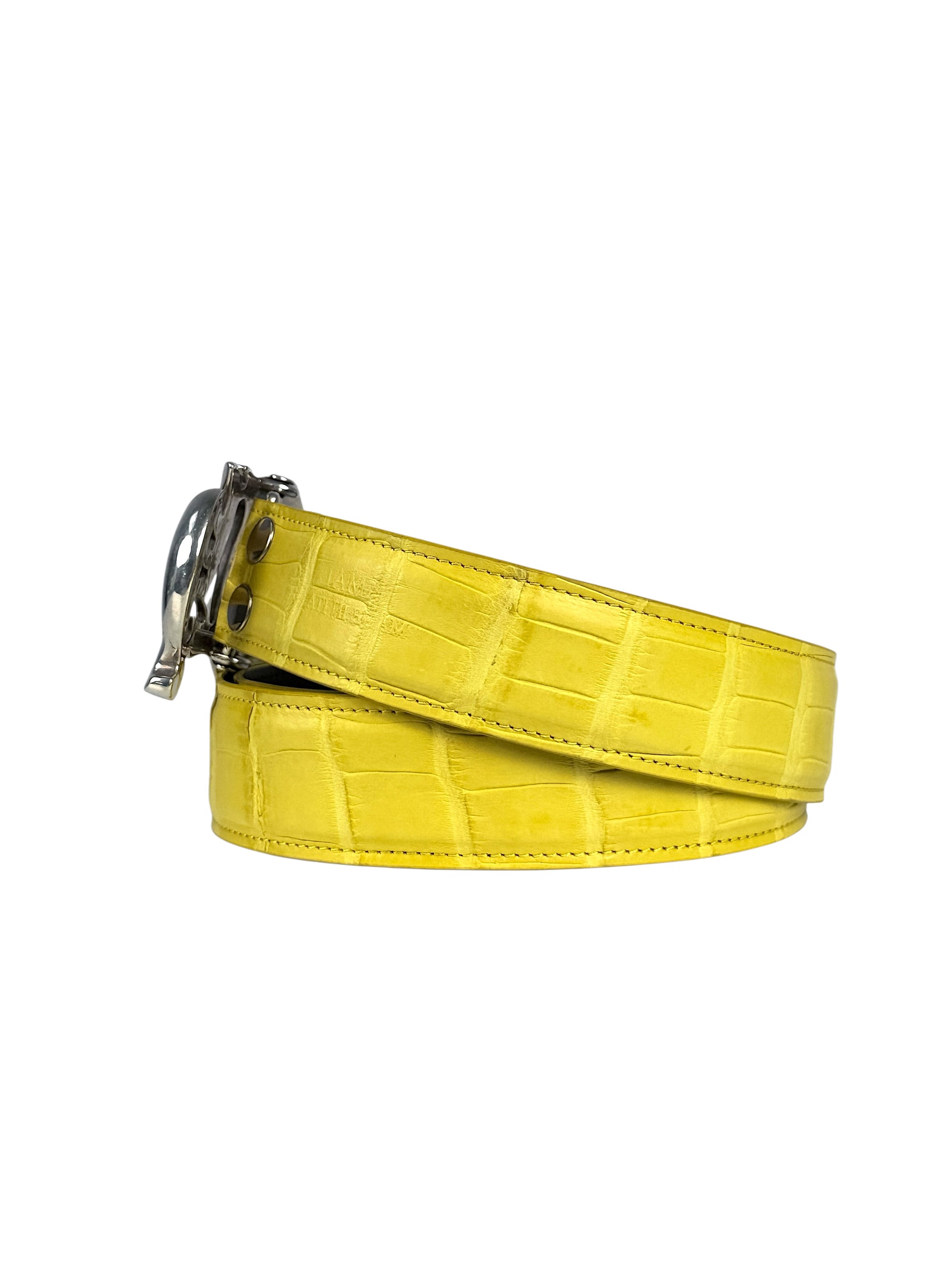 AMAL V2 belt strap shown with Chrome Hearts oval cross buckle