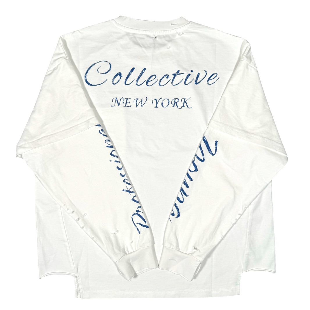 Young Professionals Collective YP Collective YP Assemblage Double Layer T-Shirt - White/Blue Archival