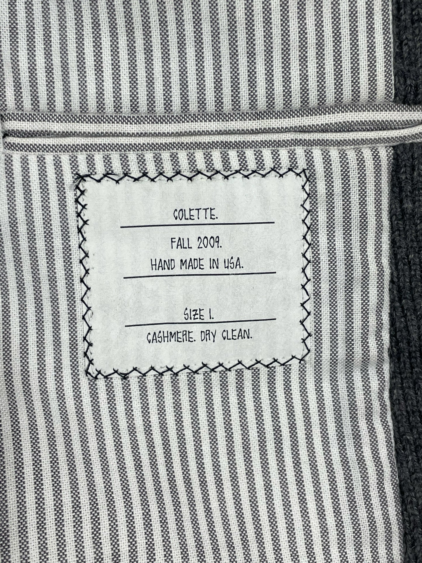 Colette Fall 2009 Thom Browne handmade cashmere jacket