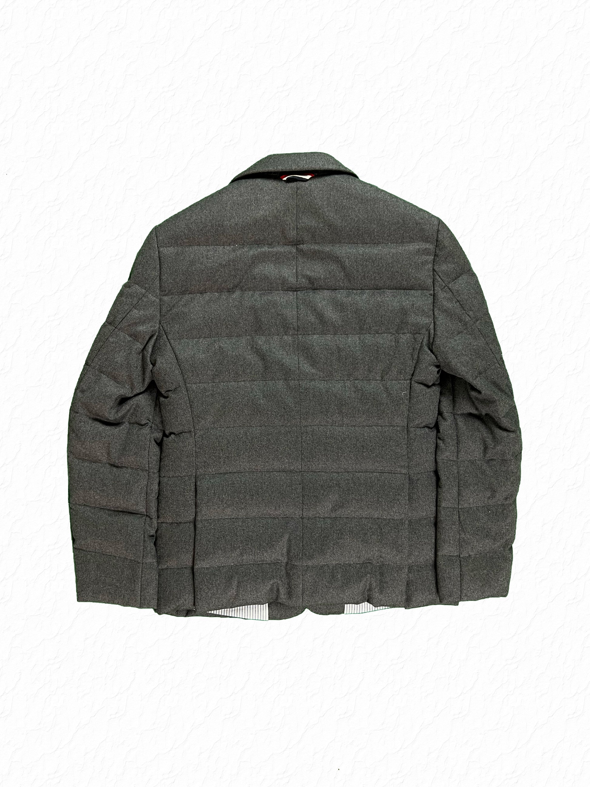 Moncler Gamme Bleu Charcoal Down Padded Sport Jacket Wool