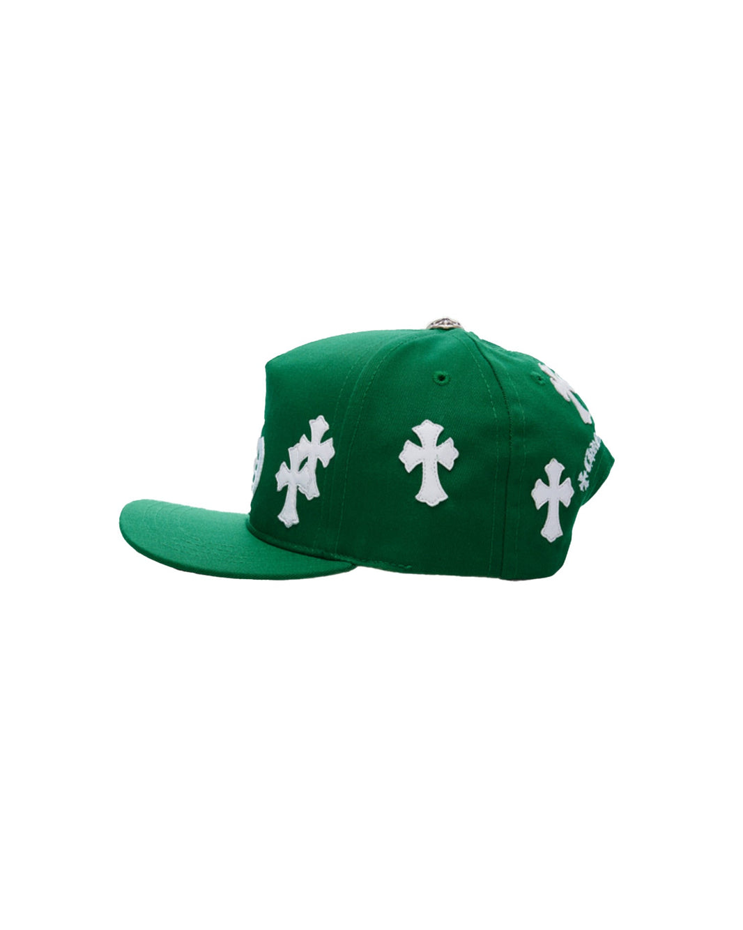 Chrome Hearts Green Cross Patch Baseball Hat Sterling Silver Hardware