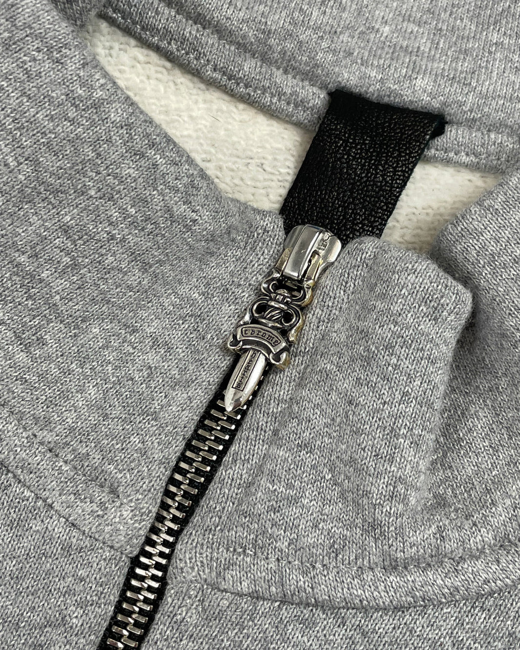 Chrome Hearts Paper Jam 1/2 Zip Sweater - Heather Grey Verified YP Collective