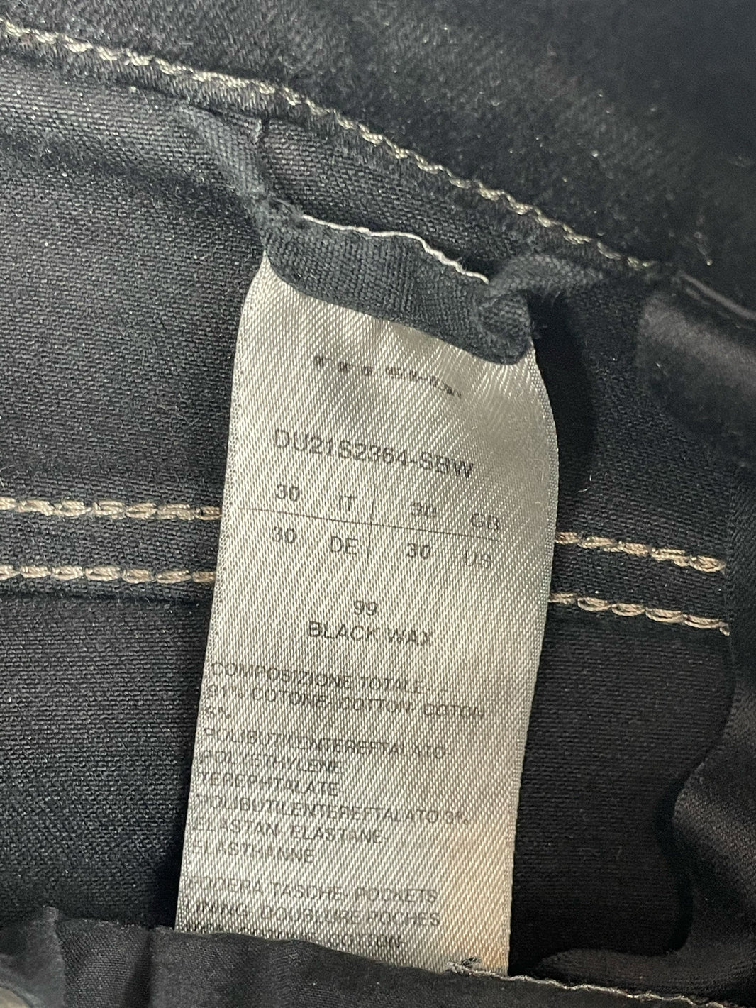 Rick Owens Black Waxed Tyrone Denim Authenticated Designer