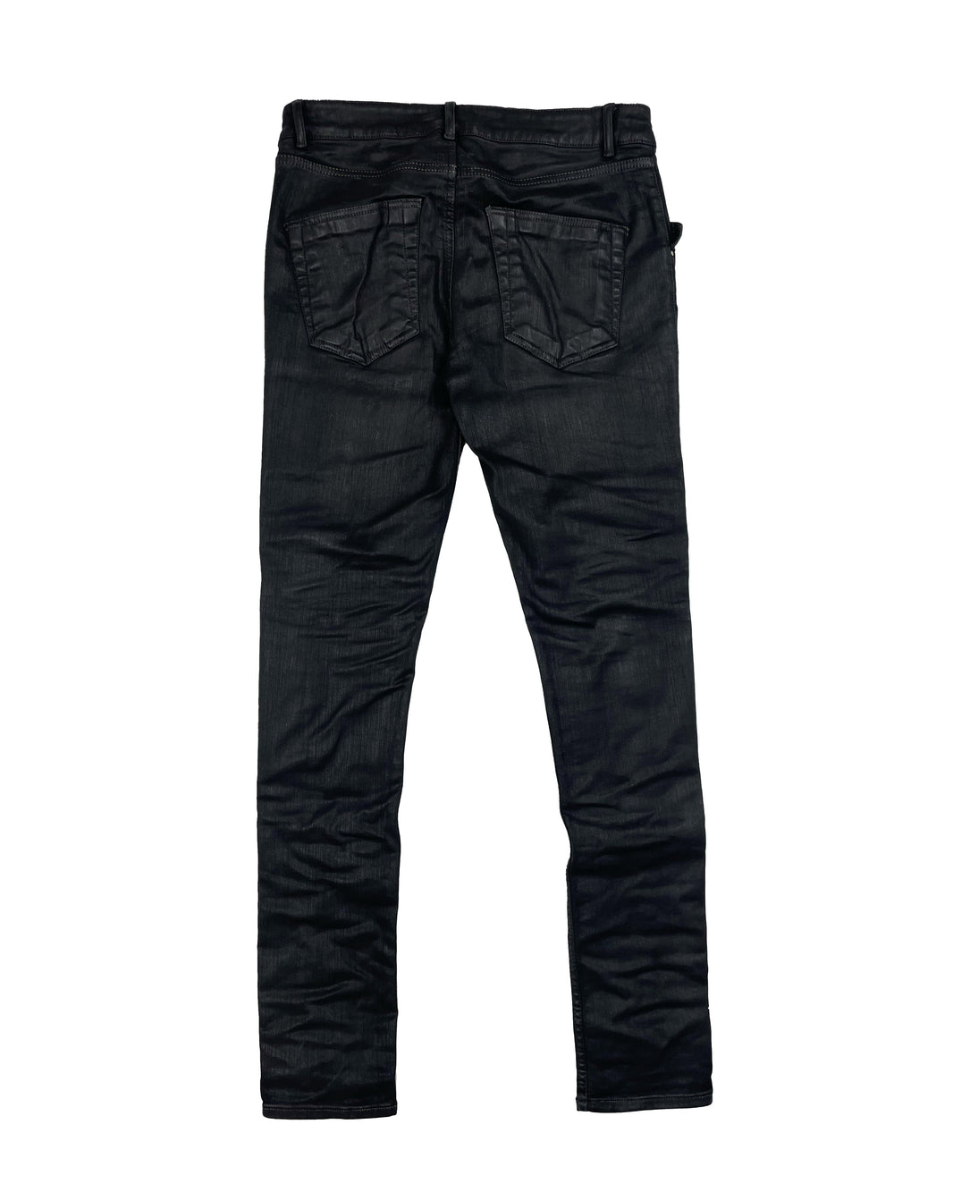 Rick Owens Black Waxed Tyrone Denim Sterling Silver Hardware
