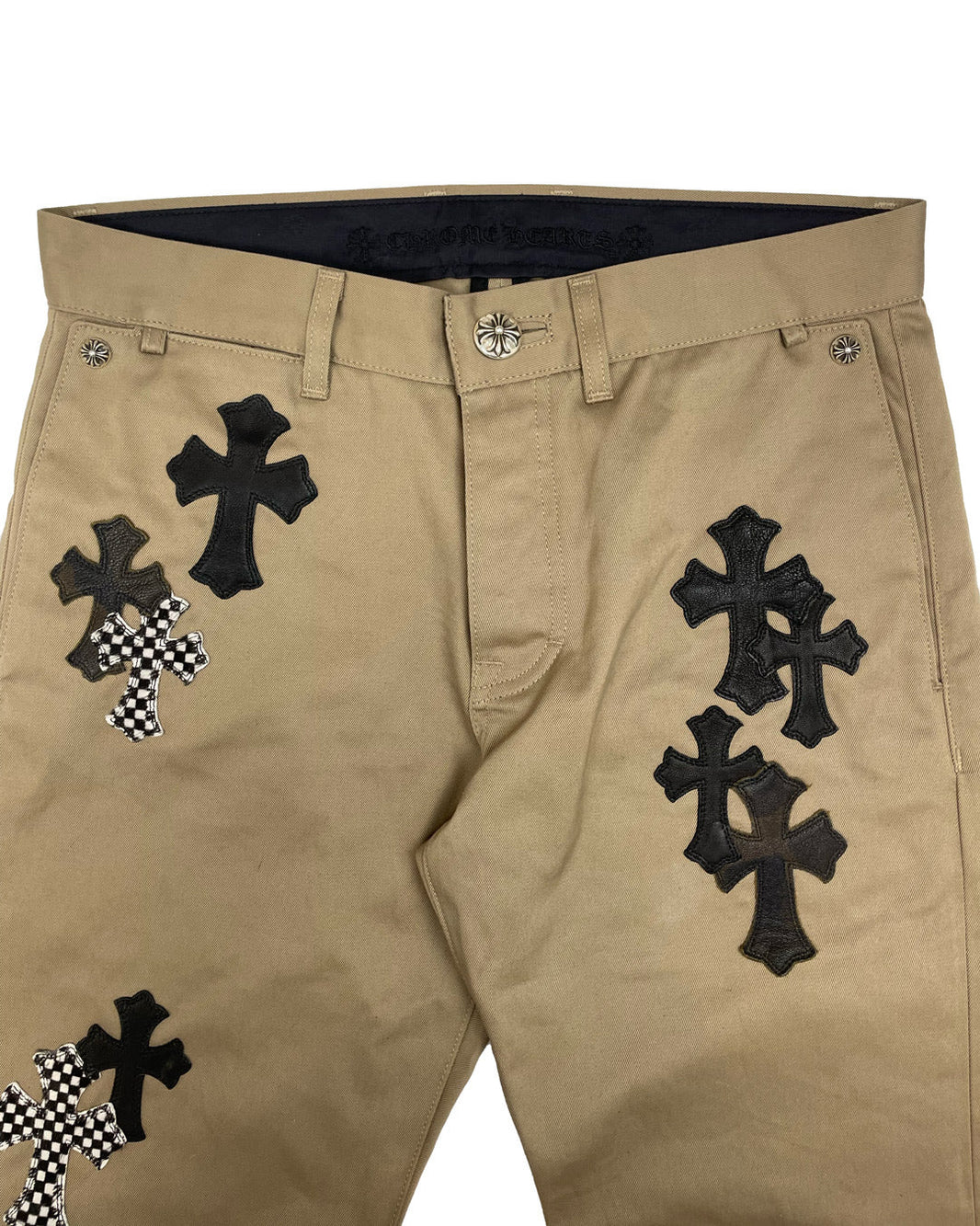 Chrome Hearts Khaki Chino Cross Patch Pants Verified YP Collective