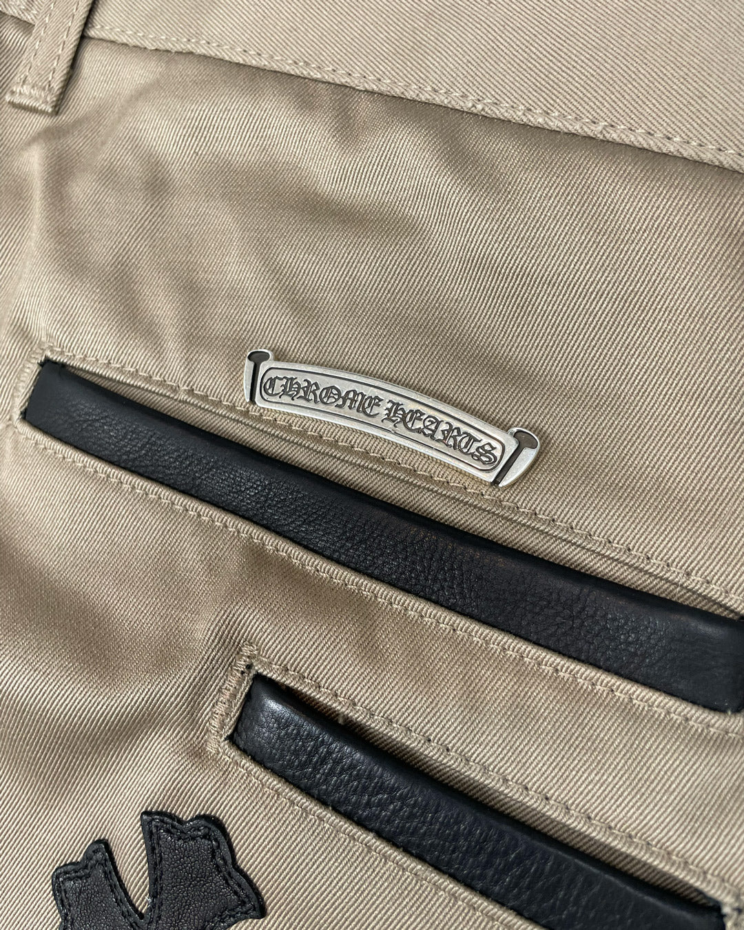 Khaki Chino Cross Patch Pants