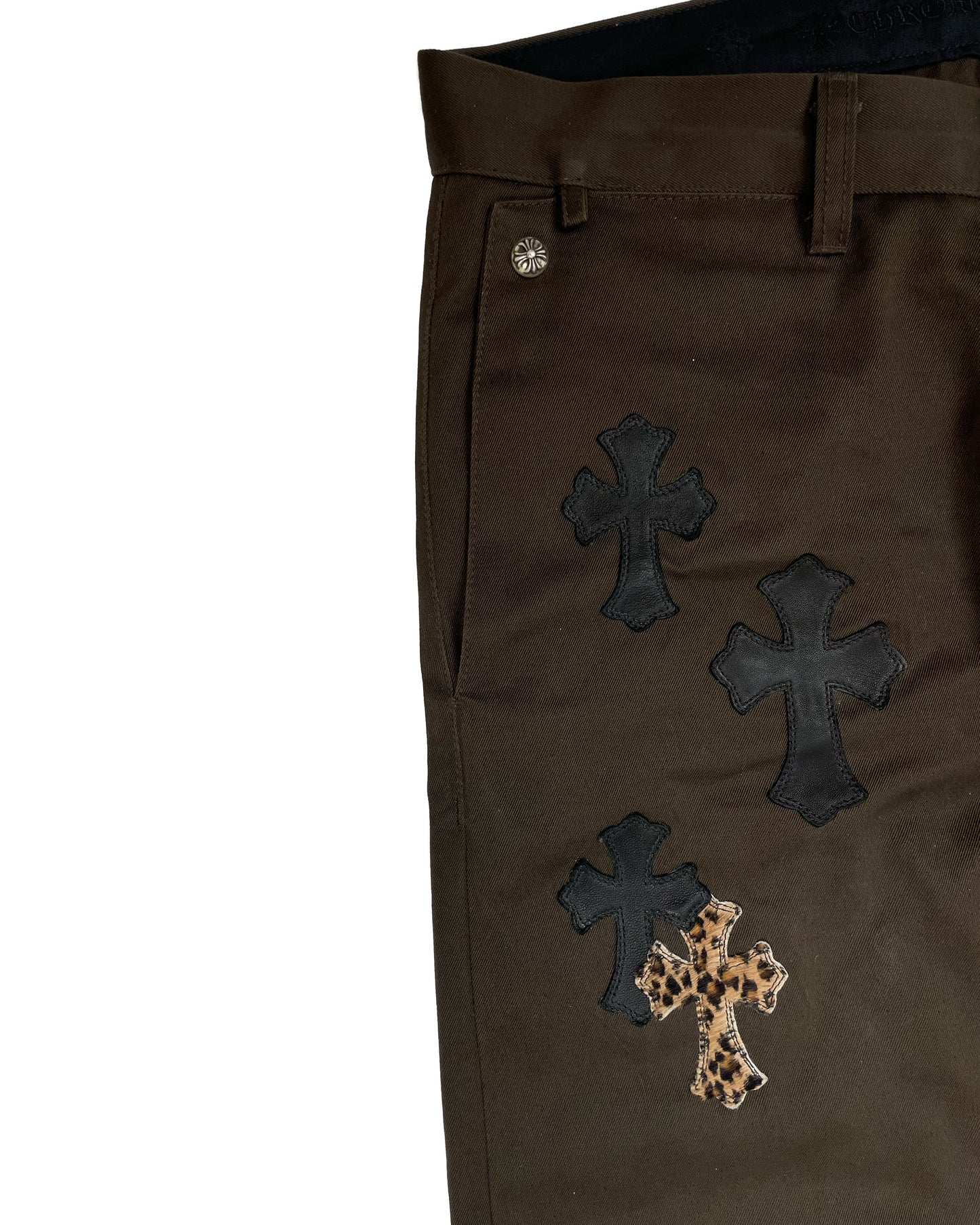 Brown Chino Cross Patch Pants