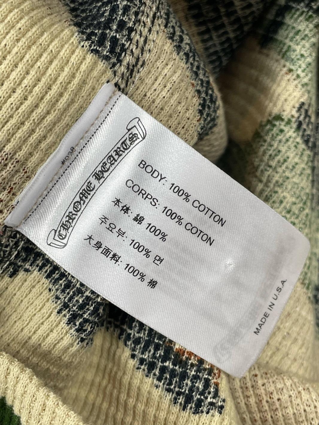 Chrome Hearts Matty Boy "Caution" Camo Thermal L/S Waffle Shirt Archival