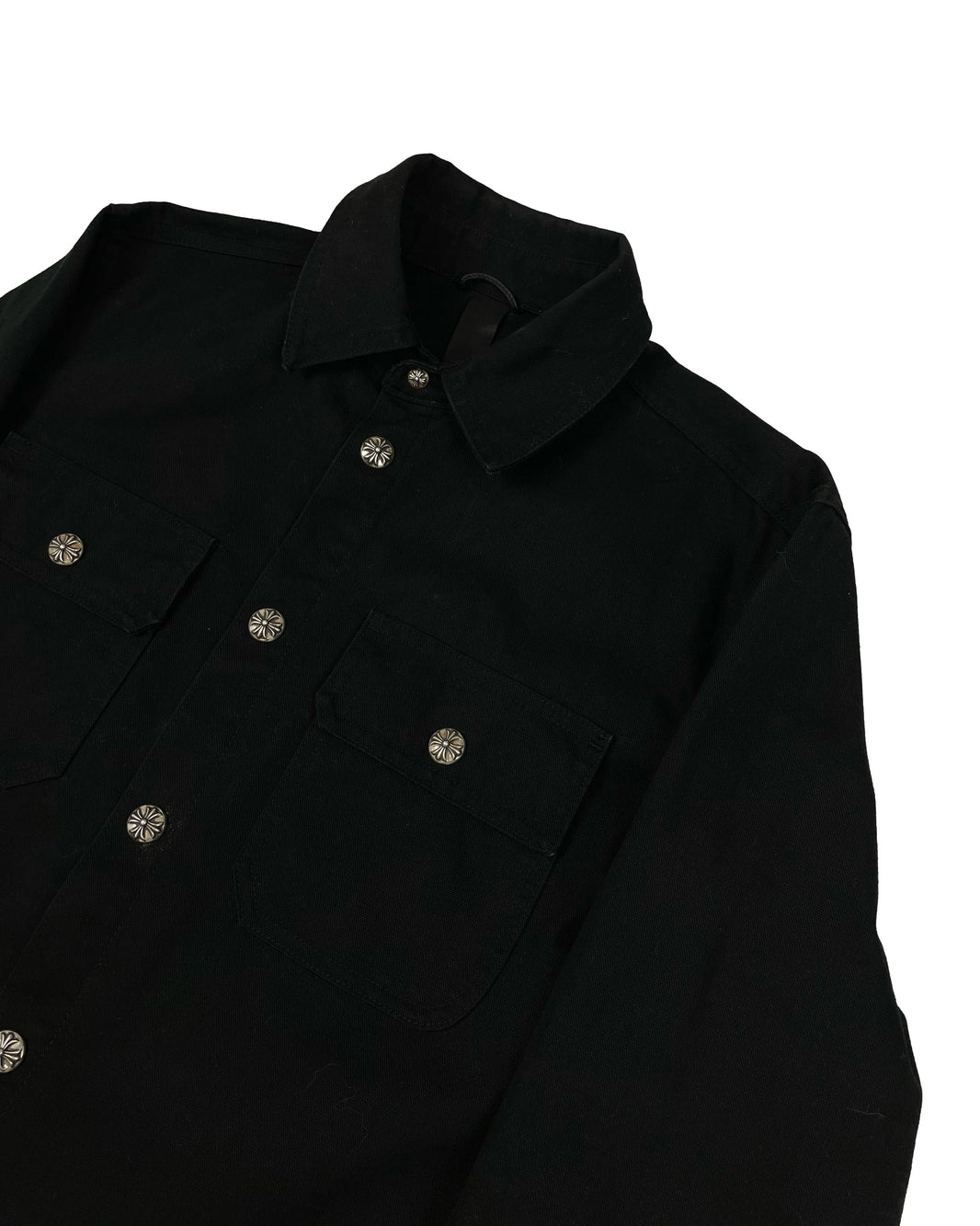 Chrome Hearts Workdog Button Up Denim Jacket Sterling Silver Hardware